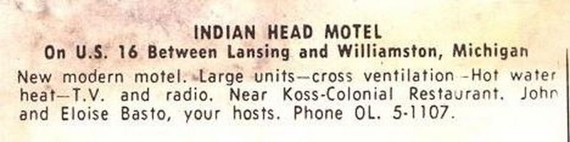 Williamston Inn (Indian Head Motel) - Vintage Postcard